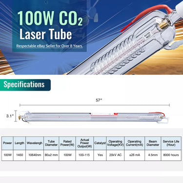 Tubo Laser 100w